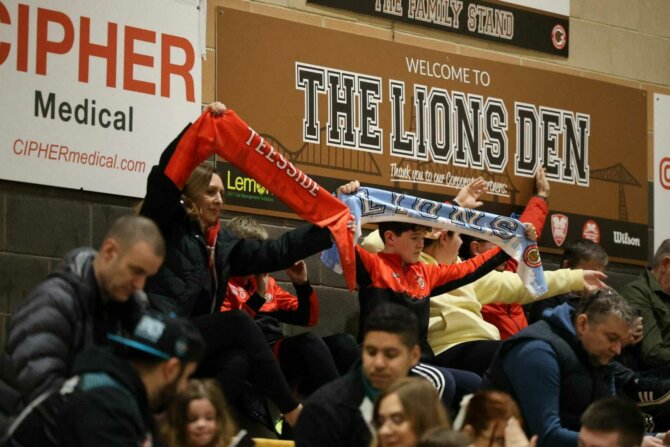 Teesside Lions fans scarves